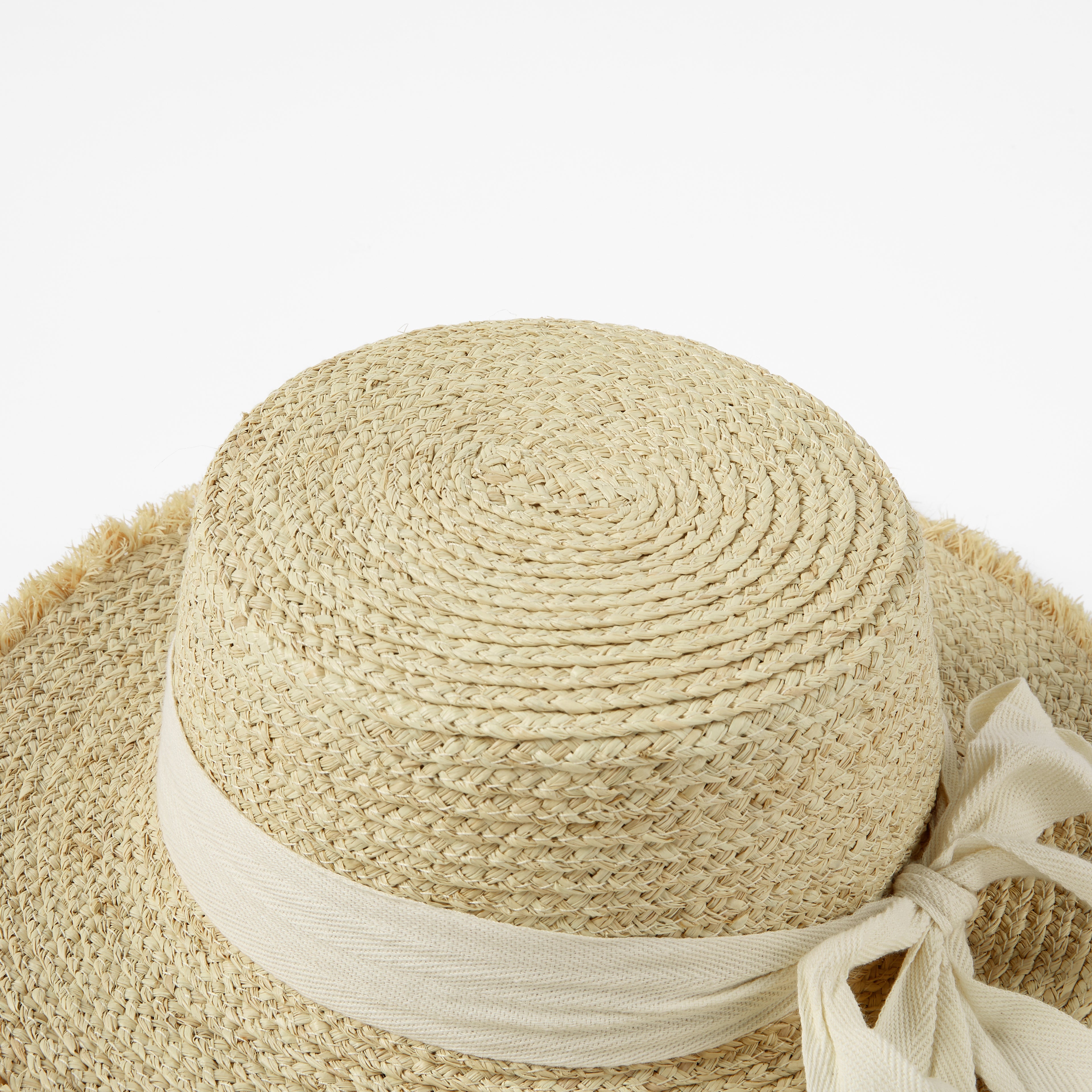 Frayed Bow Sun Hat