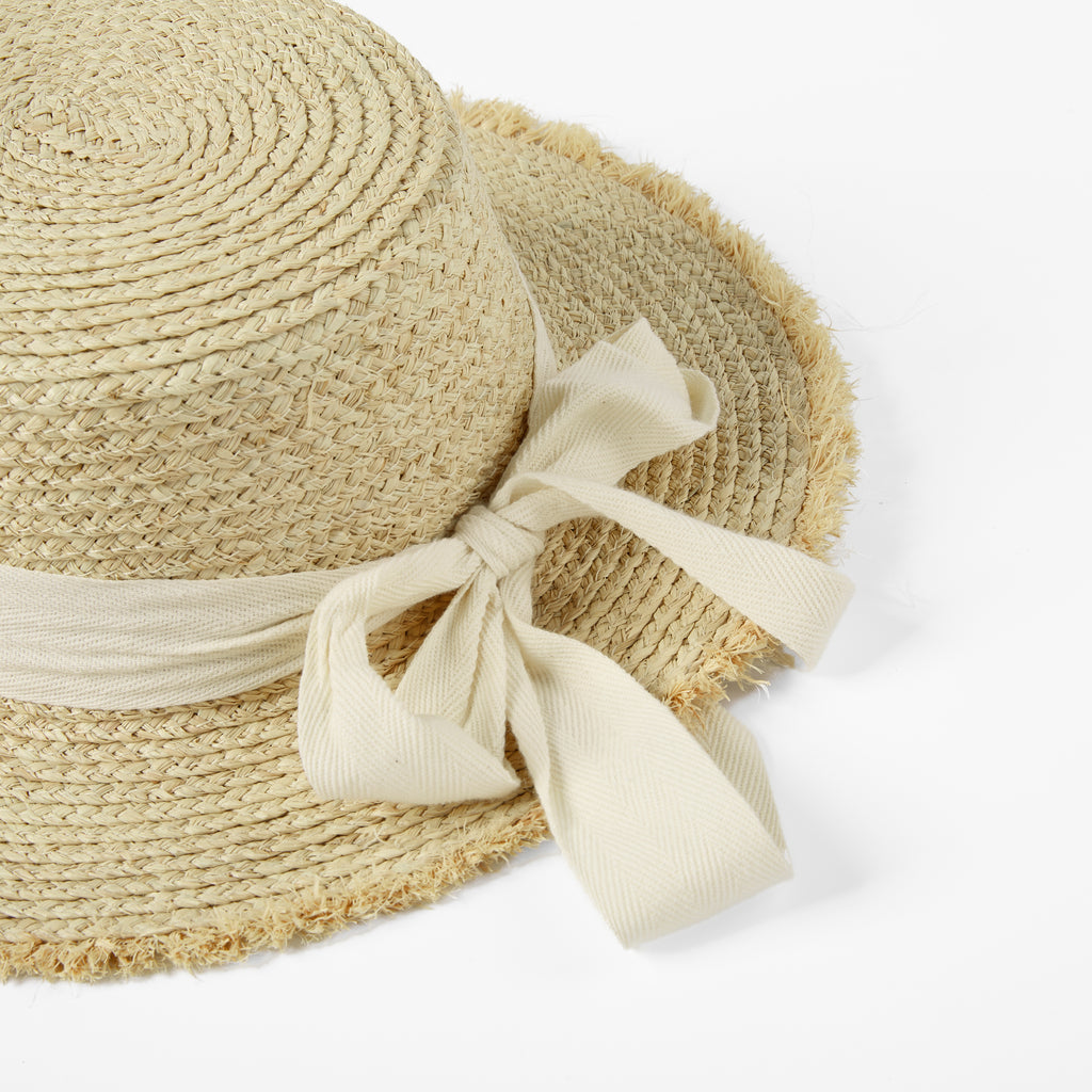 Frayed Bow Sun Hat