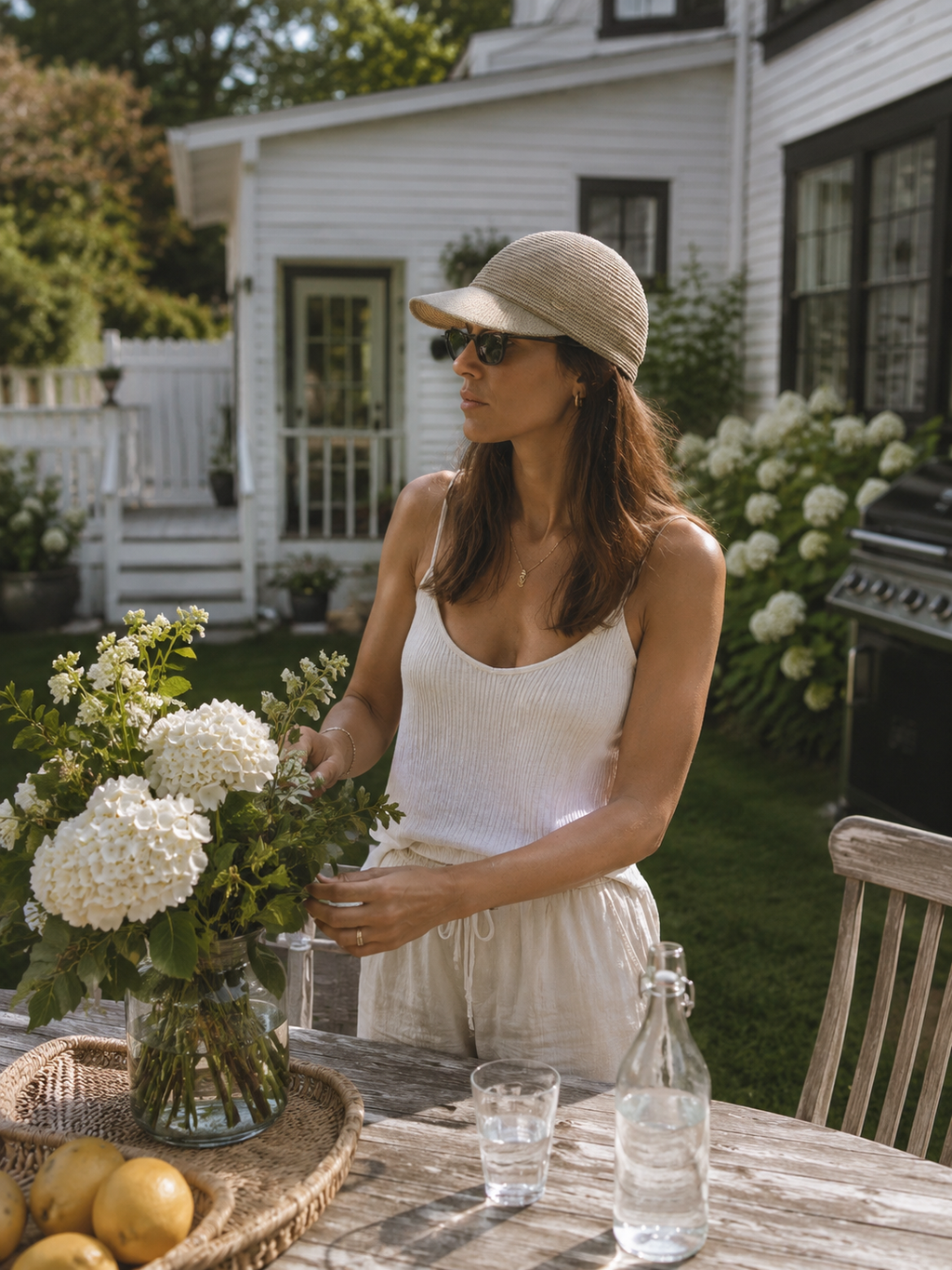 Linen Blend Woven Summer Cap
