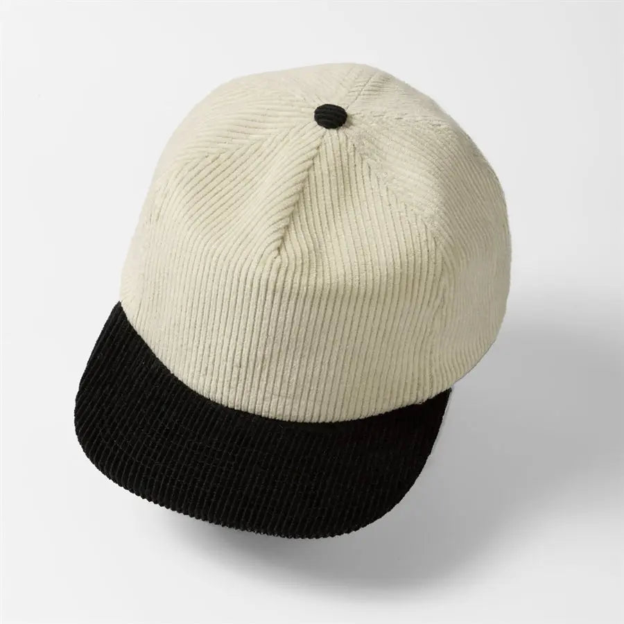 Retro Two-Tone Corduroy Cap